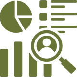 Pie chart and bar graph illustration