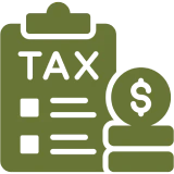 Tax document and currency icon